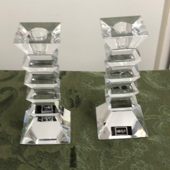 Mikasa Other - MIKASA ART DECO  CRYSTAL CANDLE HOLDERS